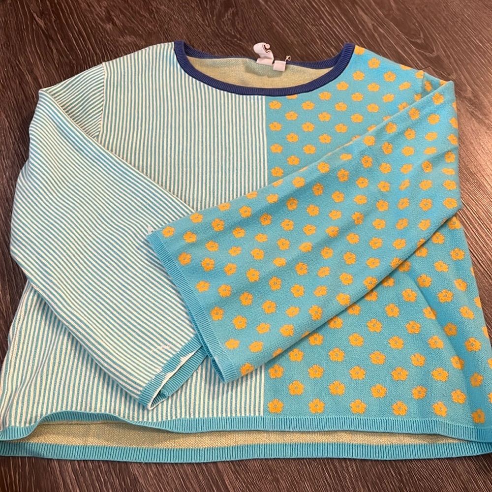 Anthropologie Sweaters Dolan By Anthropologie Striped And Floral Pullover